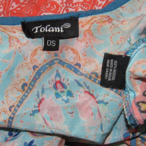 Tolani Kimono Duster Cardigan Top Topper Boho Floral Bandana Print One Size OS - Picture 3 of 3
